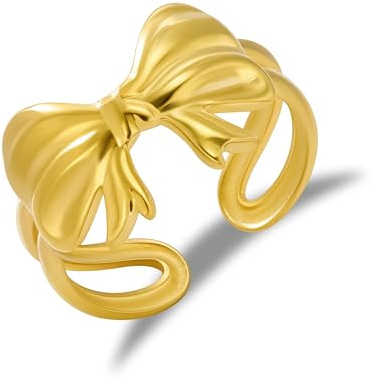 Gold Ringe Damen Sterling Silber Ringe Einfacher Offen Verstellbare Daumen | Silber Ringe Klobig Chunky Dick Breit Ring Silberen Groß Glatter Herz Gold Groß Glatter Flache Kuppel Ring Damen Frauen