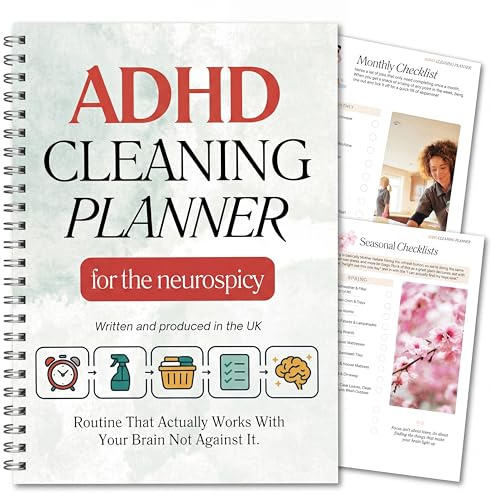 ADHD Cleaning Planner For the Neurospicy | Cleaning Schedule ADHD Planner for Adults | Daily, Weekly, Monthly Household Organizer with Task Checklists & Schedules | UK Brand | Neurodivergent Friendly