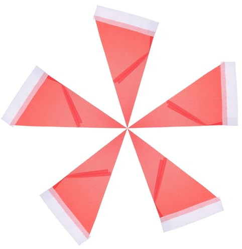 ifundom 5 Stück Rote Reiseleiter Fahnen aus Robustem Polyester Handgehaltene Dreieckige Warnflaggen 30x20cm für Outdoor Gruppenführung und Events