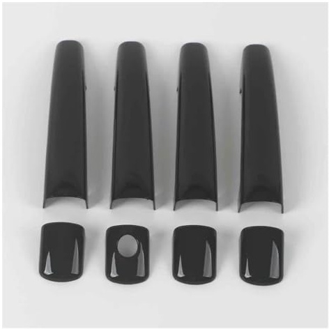 Générique poignée de porte Couverture Poignée Porte Extérieure Voiture Autocollants Style Pour Peugeot 207 308 407 2004 2005 2006 2007-2010(Noir)