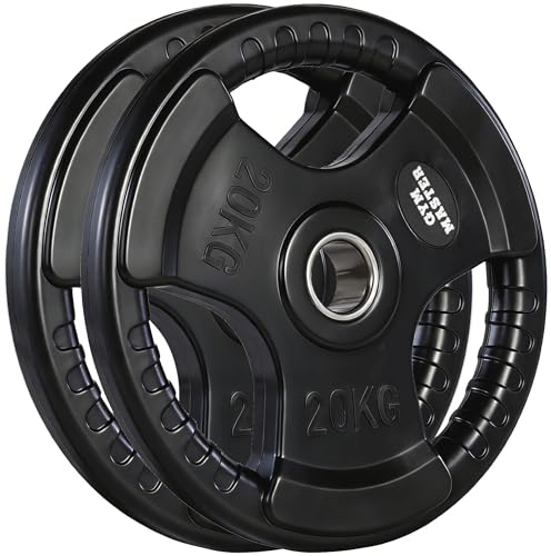 GYM MASTER Rubber Coated 2 Olympic Tri-Grip Weight Plates