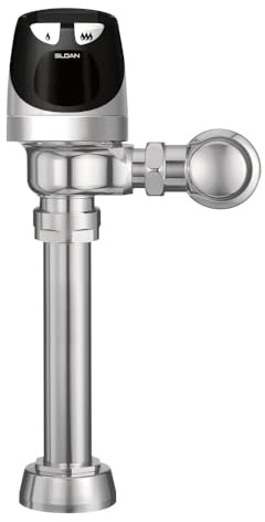 Sloan SOLIS 8111 Exposed Sensor Water Closet Flushometer, 1.6/1.1 GPF Valve - Solar-Powered, Infrared Sensor w/Courtesy Flush Override Button, Dual Flush, Fixture Connection Top Spud, 3370000
