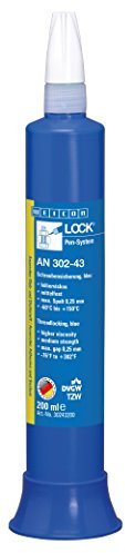 WEICONLOCK® AN 302-43 200 ml, mittelfeste, höherviskose Schraubensicherung mit Trinkwasserzulassung, blau