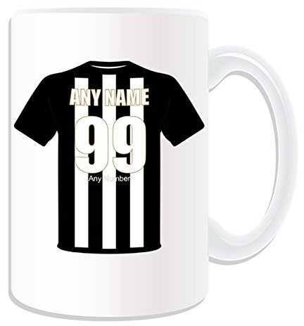 Tasse mit Aufschrift The Magpies (Fußball Club Design Theme, White), personalisierbar