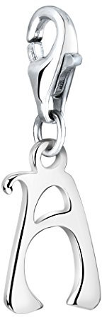 Nenalina Buchstabe A Karabiner Charm Anhänger für Bettelarmband aus 925 Sterling Silber 713230-000