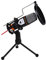 WOXTER Mic Studio Black - Micrófono condensador profesional para ordenador. Entrada: 3.5mm, trípode ajustable en inclinación V/H, color negro