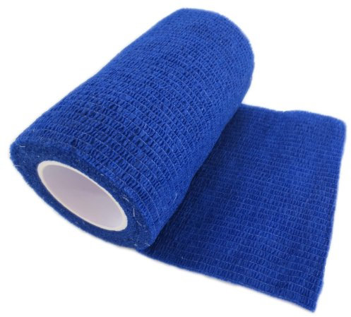 Cohesive Bandages Vet Wrap, Blue, 7.5 cm x 4.5 m, Pack of 12
