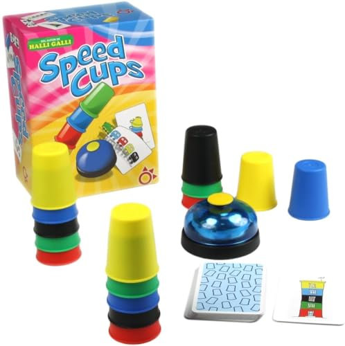 Mercurio - Speed Cups | Juego de Habilidad y Reflejos | Incluye Cubiletes y Timbre | Tiempo Aproximado 15 min| a Partir de 6 Años | para 2 a 4 Jugadores