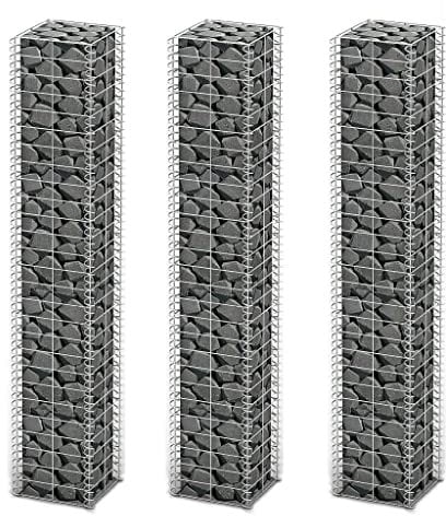 vidaXL 3x Gabion Panier à Pierres Fil Galvanisé 25x25x150 cm Clôture Jardin