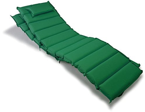 Nexos 2-er Set Liegen-Auflage Kopfkissen für Sauna Garten Terrasse aufrollbar dunkelgrün