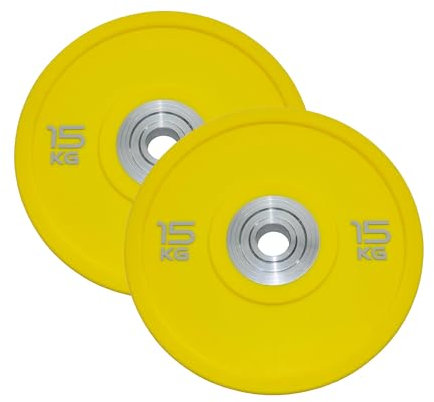 TnP Olympic Bumper Plates | Solid Rubber Weight Plates for Barbell Strength Training and Weight Lifting - 5kg 10kg 15kg 20kg 25kg | Single or Pair (2 x 15kg)