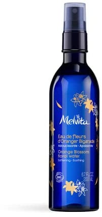 Melvita-Eau Florale de Fleurs d'Oranger Bio-Hydrolat Hydratante, Apaisante et Adoucissante - Sans Parfum - 100% Naturelle, Certifiée Bio et Vegan -Fabriquée en France - Vaporisateur Spray 200 ml