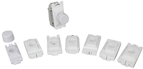 Varilight 2-Way V-Pro Push On/Off Rotary LED Dimmer 0-300W (1 Grid Space) (to fit MK, Schneider Ultimate, Schneider Lisse, Crabtree, Hager, Deta, BG & Varilight PowerGrid) White