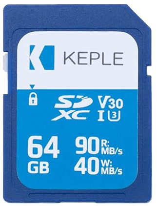 Keple 64GB SD Speicherkarte Quick Speed Speicher Karte Kompatibel mit Panasonic Lumix DMC-FZ200, DMC-FT30, DMC-FT6, DMC-FZ300, DMC-F5, DMC-FH10, DMC-FT5 SLR Kamera | 64GB UHS-1 U1 SDXC Card