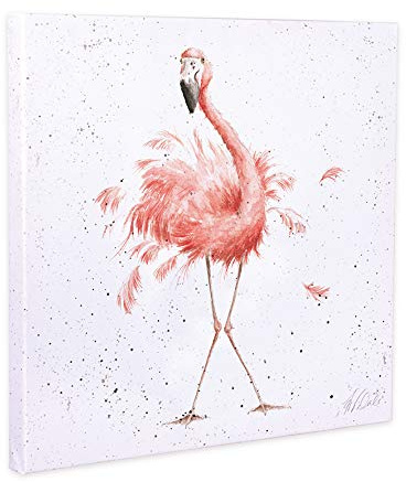 Wrendale Designs Kunstdruck auf Leinwand, Motiv Pretty in Pink, quadratisch, 20 cm