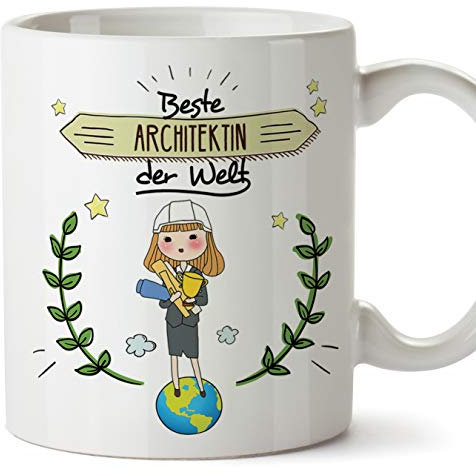 Architektin Tasse/Becher/Mug Geschenk Schöne and lustige kaffetasse - Beste Architektin der Welt - Keramik 350 ml