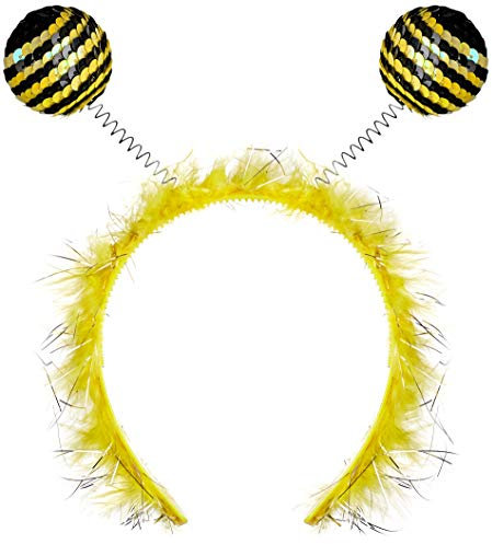 Balinco Haarreif Biene mit Fühlern für Damen als Accessoire für Ihr Kostüm zum Karneval