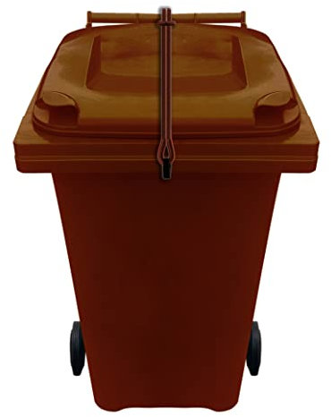 Wheelie Bin Strap Lock Strap in BROWN - NO DRILLING, NO GLUEING - Easily Fitted