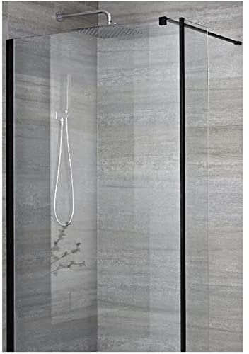 Milano Nero - Black Wet Room Shower Enclosure Return Panel 600mm Tile Insert Drain - 700mm