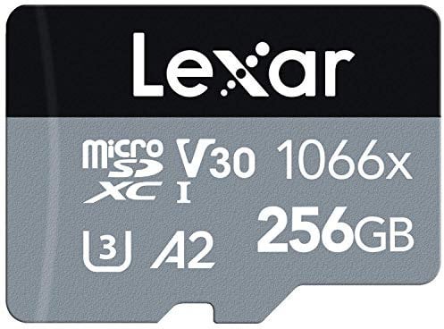 Lexar Professional 1066x Micro SD Karte 256GB, Speicherkarte microSDXC UHS-I SILVER Serie, Enthält SD-Adapter, Bis Zu 160MB/s Lesegeschwindigkeit, für Action-Kamera, Drohnen, Handy (LMS1066256G-BNAAG)