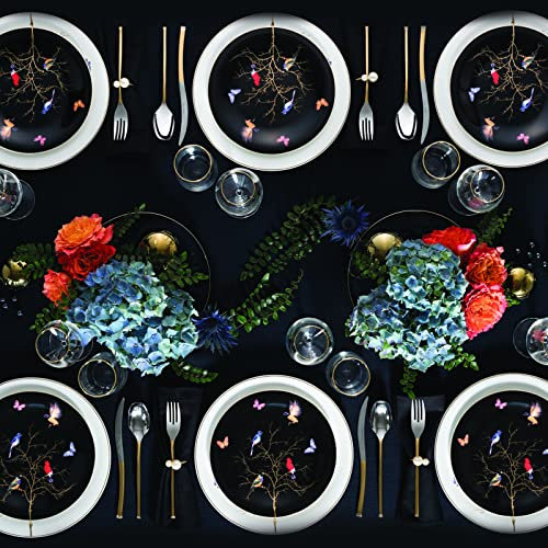 Karaca Fine Pearl Grace Dinner Set for 12 People - 58 Piece White & Black Dinner Set with Gold Trim, Dinner Plates, Pasta Bowls, Side Plates, Cereal/Soup Bowls,Serving Platters, Salt&Pepper Shakers