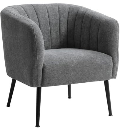 HOME DECO FACTORY HD7151 Sessel, Sitzgelegenheit, für Wohnzimmer, Metall, 68 x 67 x 63 cm, Grau
