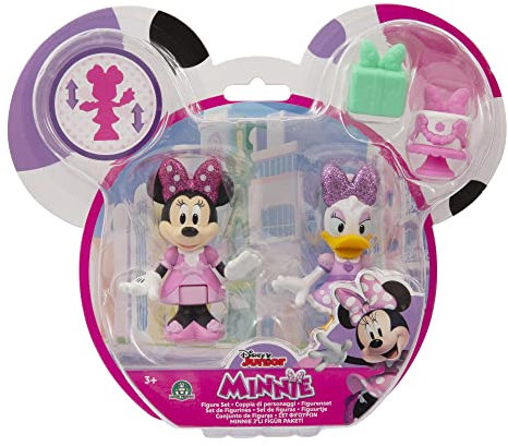 Giochi Preziosi Disney Minnie, 2 Figuren, bewegliche 7,5 cm, mit Zubehör, Thema, Party, Spielzeug für Kinder ab 3 Jahren, MCN173