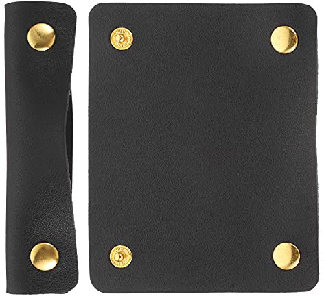 Lurrose 2 Handtaschengriffe, PU-Lederhülle, Handtaschengriff, Schutz, Sattel, für Heimwerker, Handarbeiten, Taschen, Zubehör, schwarz