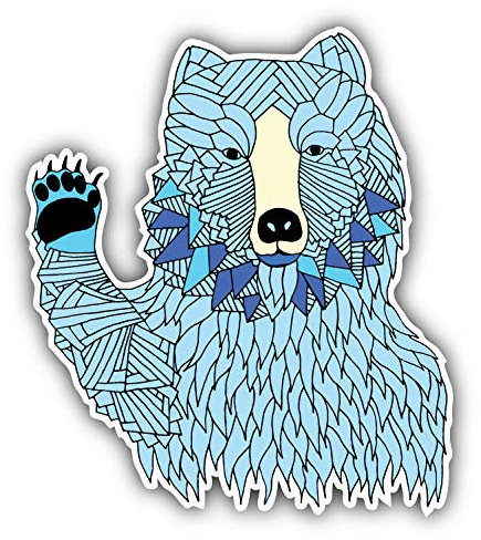 20cm! Hochwertiger Kühlschrank-Auto-Aufkleber Sticker Cartoon Comic Hi Five Blaubär UV&Waschanlagenfest Decal