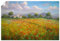 ARTLAND Wanddeko Poster & Kunstdrucke Wandposter 60x40 cm Querformat Landschaften Natur Bauernhof Feld Blumen Blüten Rot Mohn Toskana U4PV