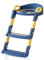 Gimisgu Töpfchentrainer Kinder Toilettensitz PU Gepolstert Toiletten Trainer mit Treppe Armlehnen Und Gepolstertem Sitz Tritthocker für Kinder Anti-Rutsch blau