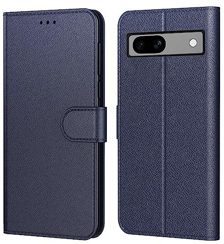 Tenphone Coque pour Google Pixel 7A, Étui Protection Housse Premium en Cuir PU, [Emplacements Cartes], Pochette Flip Case Compatible avec Pixel 7A Book (Bleu)