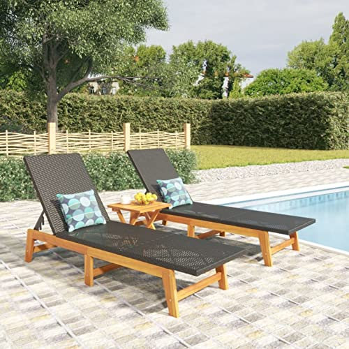 Festnight Sonnenliege Holz 2 Personen Mit Tisch,Doppel Sonnenliege Outdoor,Gartenliegen Wetterfest,Liegestuhl Garten Holz,Relaxliege Verstellbare Rückenlehne Gartenliege Holz