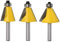 Bestgle 3-Piece 8mm Shank Chamfer & Bevel Edging Router Bit Set (15°, 22.5°, 30°) - Carbide Material, 1 Flute Each, Ideal for CNC & Handheld Routers