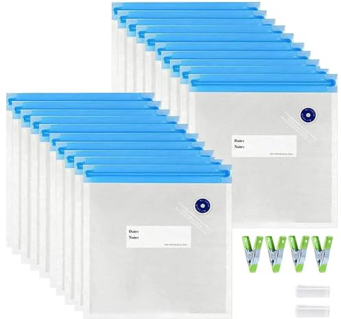 Geliking 20 Pcs Sous Vide Bags, Vacuum Storage Bags for Vac Storage, Meal Prep or Sous Vide Cooking (8.6x8.2in)