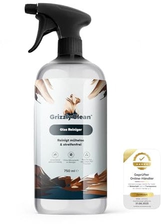 Grizzly Clean Scheibenreiniger Auto - Premium Windschutzscheiben Reiniger für klare Sicht - Autoscheiben Innenreiniger entfernt Fett, Nikotin & Insektenreste - Streifenfreier Glasreiniger (750ml)