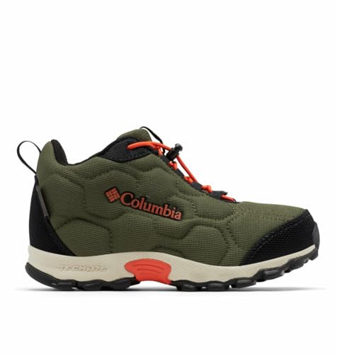 Columbia Firecamp Mid 2 WP, Stivali da neve impermeabili Unisex - bambini e ragazzi, Nori/Red Quartz 2024 , 33 EU