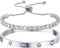 Guidre 2PCS Schmuck Damen Armreif Edelstahl Zirkonia einfache Stil Armband 6mm+Tennis Armband Damen Silber Verstellbares Kristall Zirkonia Armbänder Armbänder Schmuck Geschenk Silber (A)