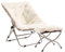 SESHINELL Comfy Saucer Chair with Ottoman, Oversized Foldable Faux Fur Lounge Chair Set Reading Chair with Metal Frame Moon Lazy Chair Accent Chair for Bedroom, Living Room, Dorm Rooms, Beige