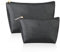 2 Stück Kosmetiktasche für Frauen, Premium Kosmetiktasche, Make up Tasche aus Leder, Tragbare Tasche, Kulturbeutel, Kleines Mäppchen für Damen und Mädchen(Schwarz)