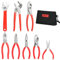 TOOLEAGUE 8Pcs Pliers Set with Storage Bag,Groove Joint Plier, Long Nose Plier,Slip Joint Plier, Diagonal Plier, Linesman Plier,Adjustable Wrench for DIY & Multi-Use