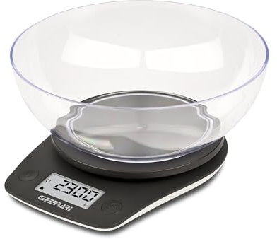 G3 Ferrari G20161 Equa Küchenwaage, Schüssel 2 l, Display mit Hintergrundbeleuchtung, 0,1 g/kg, hochpräziser Sensor