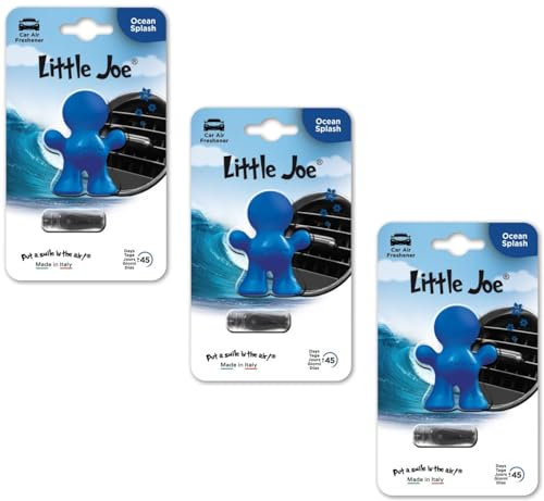 3er Pack Little Joe Lufterfrischer fürs Auto zur Montage an jedem Lüftungsgitter +/-45 Tage Frische im Auto (Ocean Splash/Blau)