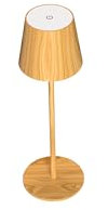 SONNENKERZE LED AKKU-TISCHLAMPE KABELLOS UND TOUCH-DIMMBAR MIT XXL-AKKU (Holz-Optik)