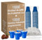 GM KIT 1000 Bicchieri in Plastica Blu da Caffè da 70 ML + 1000 Palettina da Caffe' in Legno di Betulla imbustate singolarmente