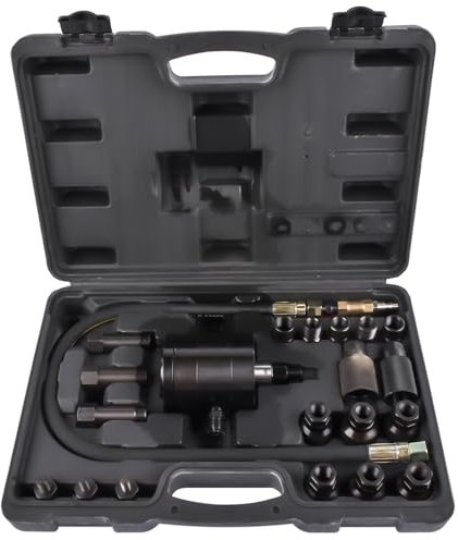 Bisenya 21tlg. Diesel Einspritzdüsen Abzieher, Adapter Injektoren Common Rail CDI Werkzeug Set, Pneumatischer Injektor Abzieher mit Adapter, Druckluft Injektoren Auszieher Werkzeug
