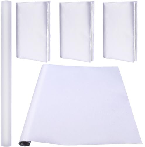 CRASPIRE Tela de Seda de 110 x 42 cm para Encuadernación de Libros Superficie de Tela Blanca Tapa para Libros con Respaldo de Papel Suministros de Encuadernación Protector de Cubierta de Libros