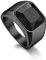 Bandmax Siegelring Schwarzer Ring Edelstahl Ringe für Herren Onyx Ring Größe 69mm Ring mit Stein 12MM breit Freundschaftsring Accessoires Schmuck
