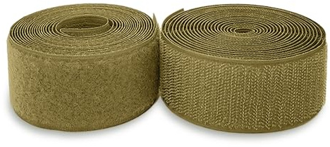 Klettband, beige, 3,8 cm breit, zum Aufnähen, nicht klebend, 91 cm lang, Klettband, hellbraunes Verschlussband für Militärausrüstung, Uniform, Kleidung, Taschen, Schuhe, DIY Handwerk