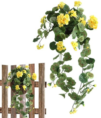 Begonie Blumen Künstlich | Fenster Künstliche Begonie | UV-beständige Kunstblume, Simulation Kunstblumen, Lichtbeständige Outdoor Kunstblumen